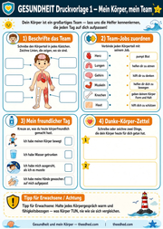 Arbeitsblatt 1 aus dem Lernpaket Gesundheit und mein Körper – Edhed Learning