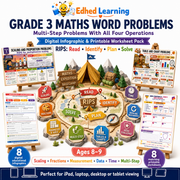 Grade 3 Maths Word Problems digital course and printable worksheets pack