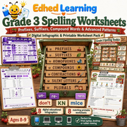 Edhed Learning Grade 3 Spelling Worksheets digital course product image