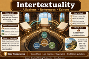 Intertextuality Grade 5 creative writing infographic preview about allusions, references and text echoes