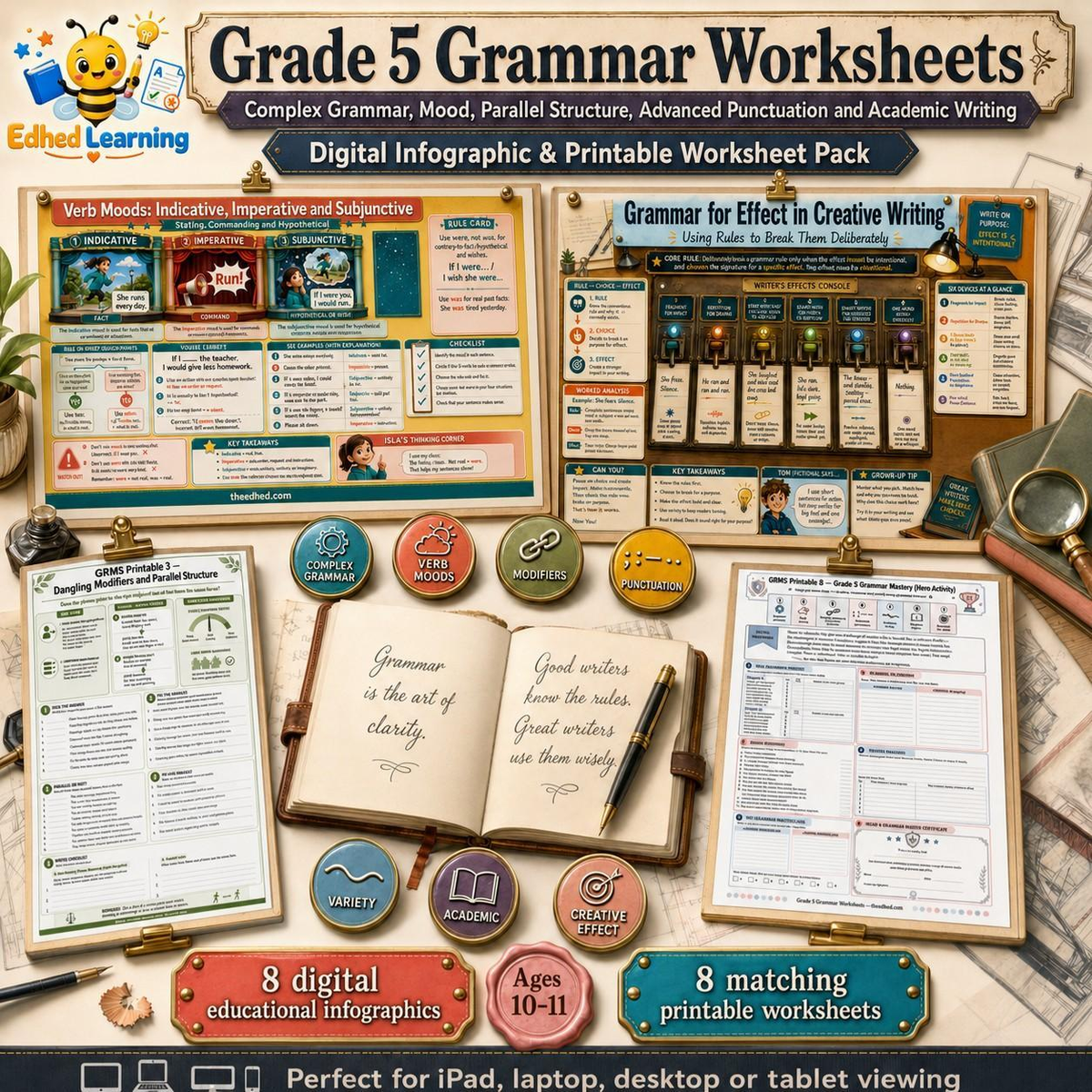 Edhed Learning Grade 5 Grammar Worksheets digital course product image