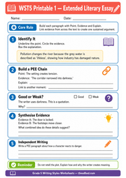 A4 Extended Literary Essay printable worksheet for ages 10 to 11