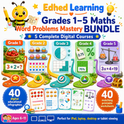 Grades 1–5 Maths Word Problems Mastery BUNDLE with five digital courses and 80 resources