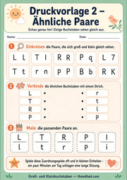 Groß- und Kleinbuchstaben – Arbeitsblätter zum Zuordnen – Arbeitsblatt 2: Aehnliche Paare