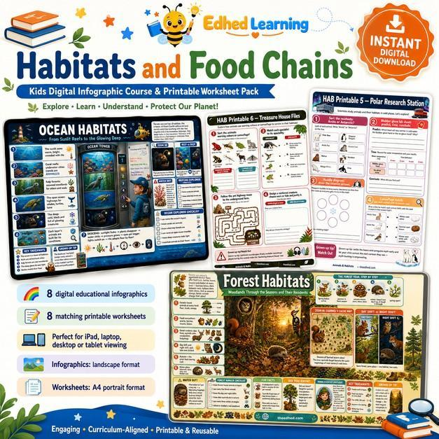 Edhed Learning Habitats & Food Chains digital course product image