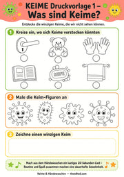Arbeitsblatt 1 aus dem Lernpaket Keime und Händewaschen – Edhed Learning