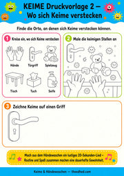 Arbeitsblatt 2 aus dem Lernpaket Keime und Händewaschen – Edhed Learning