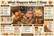 What Happens When I Sleep educational infographic for children ages 5–7