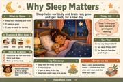 Why Sleep Matters educational infographic for children ages 5–7