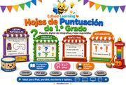 Hojas de puntuación de 1.º grado, curso digital con 8 infografías y 8 hojas imprimibles