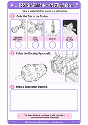 Getting There printable docking worksheet from The International Space Station course
