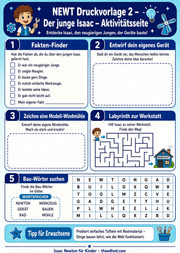 Arbeitsblatt 2 aus dem Lernpaket Isaac Newton für Kinder – Edhed Learning