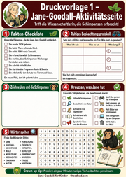 Arbeitsblatt 1 aus dem Lernpaket Jane Goodall für Kinder – Edhed Learning