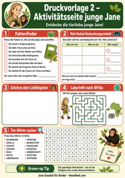 Arbeitsblatt 2 aus dem Lernpaket Jane Goodall für Kinder – Edhed Learning
