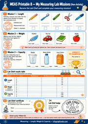 Counting and Measuring worksheet 8 preview from the kids maths foundations bundle