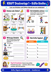 Arbeitsblatt 1 aus dem Lernpaket Kräfte, Magnete und Elektrizität – Edhed Learning