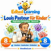 Edhed Learning Lernpaket Louis Pasteur für Kinder mit 8 Infografiken und 8 Arbeitsblättern