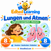 Edhed Learning Lernpaket Lungen und Atmen mit 8 Infografiken und 8 Arbeitsblättern
