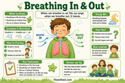 Breathing In and Out educational infographic explaining lungs for children