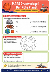 Arbeitsblatt 1 aus dem Lernpaket Mars und die Suche nach Leben – Edhed Learning