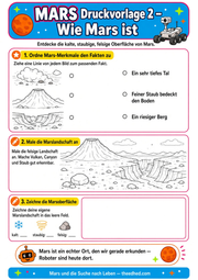 Arbeitsblatt 2 aus dem Lernpaket Mars und die Suche nach Leben – Edhed Learning