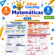 Curso de matemáticas de 1.º de primaria Vol. 2 con infografías y fichas imprimibles