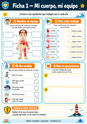 Ficha imprimible en español Mi cuerpo, mi equipo