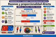 Infografía en español sobre razones y proporcionalidad directa