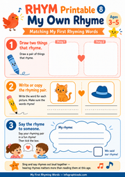 Create your own rhyme printable worksheet for preschool children