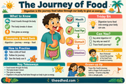 The Journey of Food educational digestion infographic for children