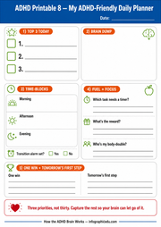 ADHD Brain worksheet 8 preview from the neurodivergent focus regulation bundle