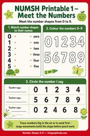 Meet the Numbers 0 to 9 printable worksheet