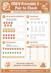 Pair to Check printable maths worksheet for kids - Odd & Even Numbers course