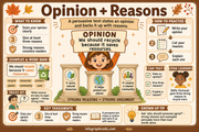 Opinion and Reasons kids educational infographic - Persuasive Writing Convince Me course