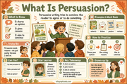 What Is Persuasion kids educational infographic - Persuasive Writing Convince Me course