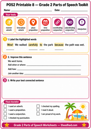 Grade 2 parts of speech printable worksheet 08