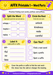 Word Parts printable worksheet preview