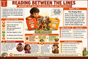 Reading Between the Lines inference infographic for Grade 3 readers