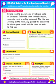Preview and Predict printable reading comprehension worksheet for ages 6 to 9
