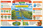 Where Rivers Begin educational infographic preview showing a mountain stream