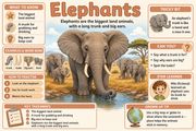 Elephants educational infographic