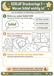 Arbeitsblatt 1 aus dem Lernpaket Gesunde Schlafgewohnheiten – Edhed Learning