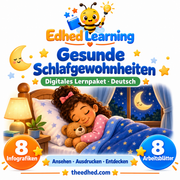 Edhed Learning Lernpaket Gesunde Schlafgewohnheiten mit 8 Infografiken und 8 Arbeitsblättern