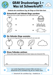 Arbeitsblatt 1 aus dem Lernpaket Schwerkraft entdecken – Edhed Learning