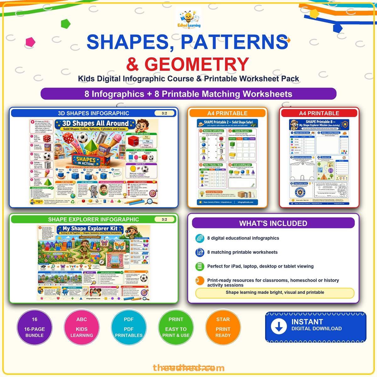 Edhed Learning Shapes, Patterns & Geometry digital course product image
