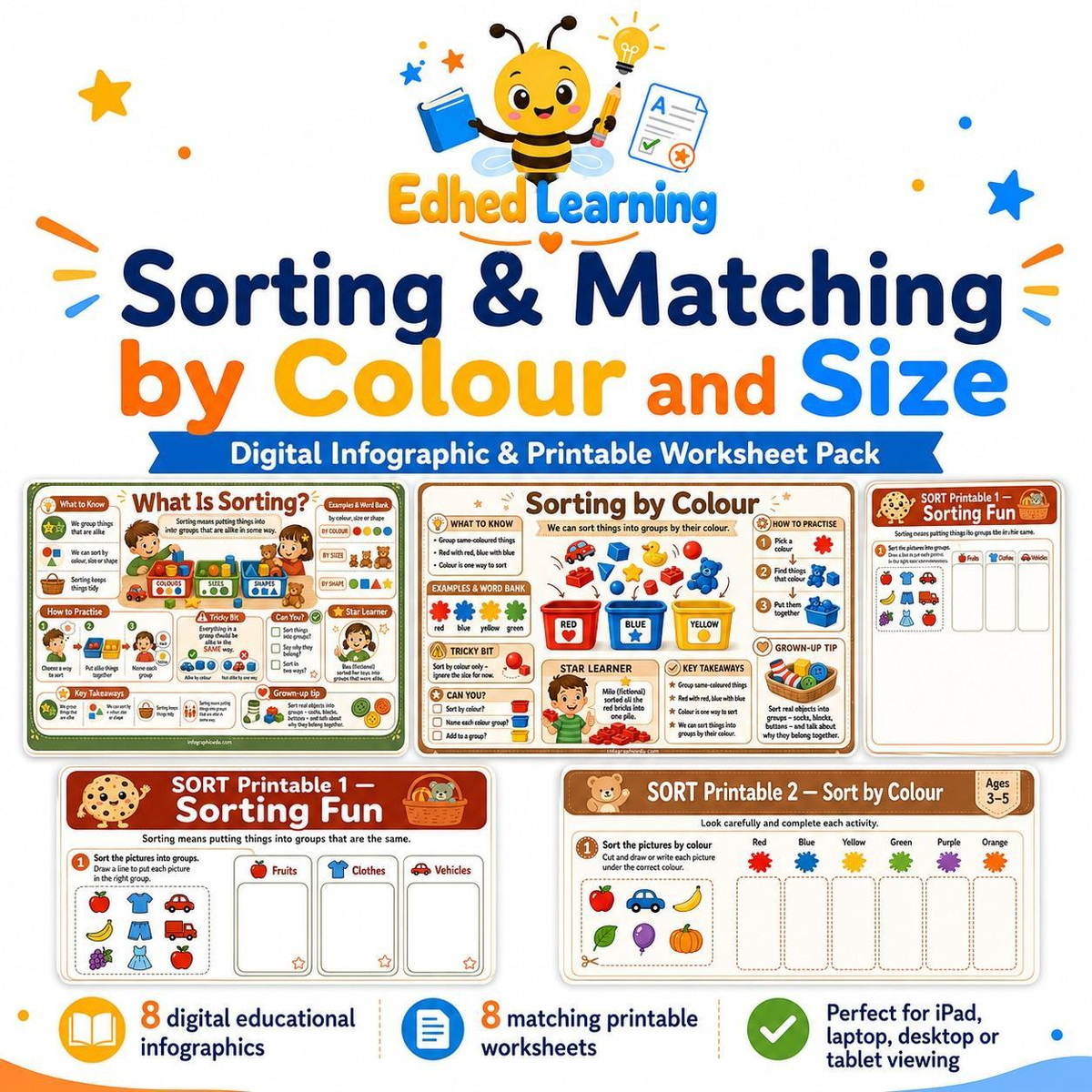Edhed Learning Sorting & Matching by Colour and Size digital course product image