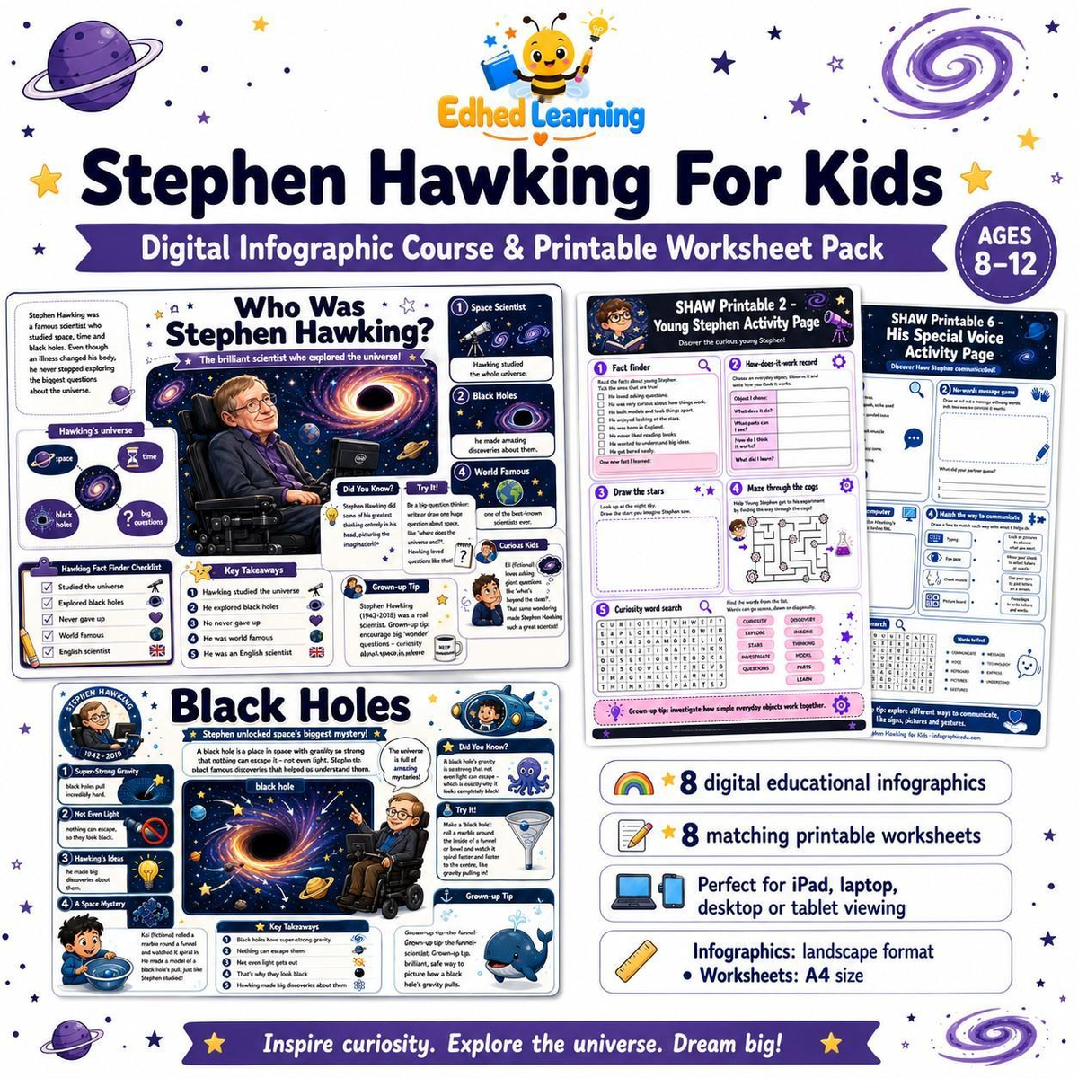 Edhed Learning Stephen Hawking digital course product image