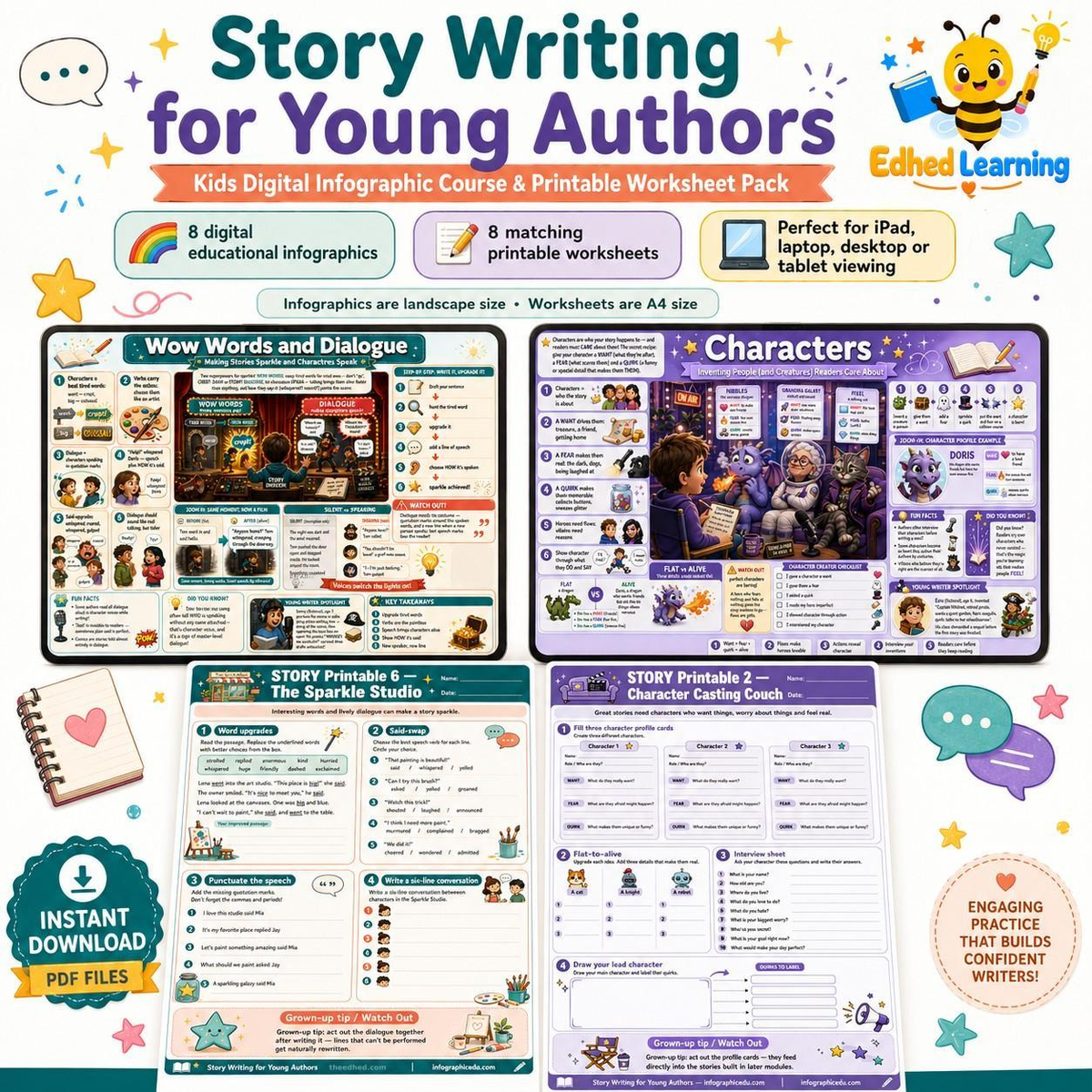 Edhed Learning Story Writing for Young Authors digital course product image