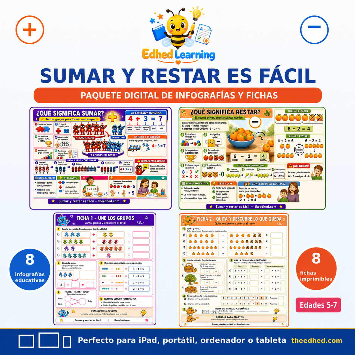 Sumar y restar es fácil – curso digital en español