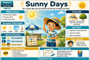 Sunny Days educational weather infographic for young children